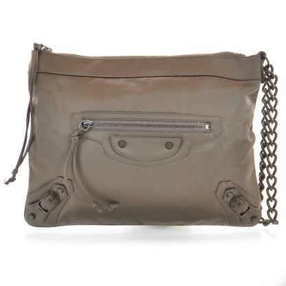 Balenciaga Satin Flat Chain Clutch Brown 1 of 7