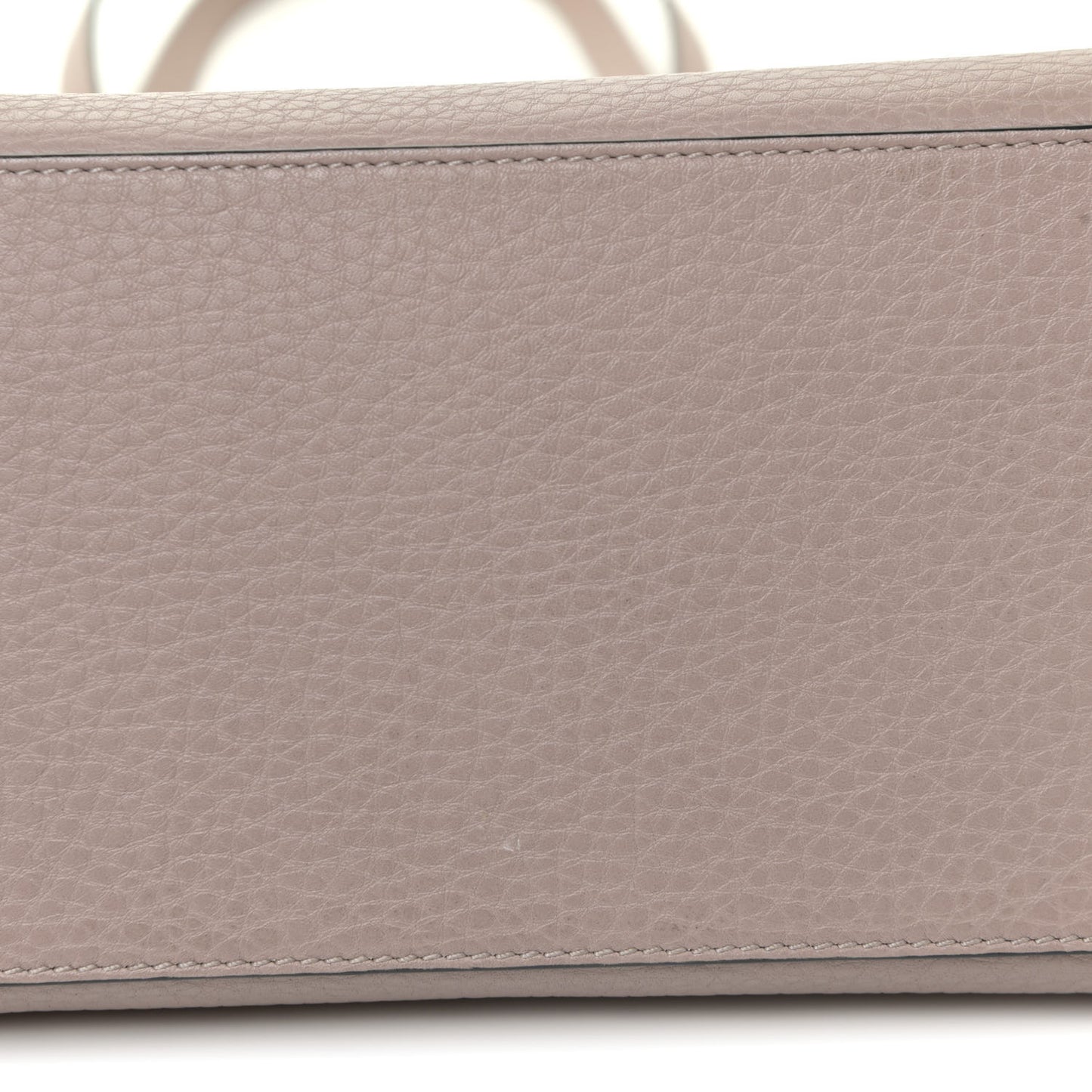 Grained Calfskin Rockstud Shoulder Tote Poudre