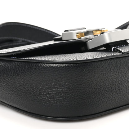 Christian Dior Grained Calfskin Saddle Messenger Bag With Strap Black 9 of 10