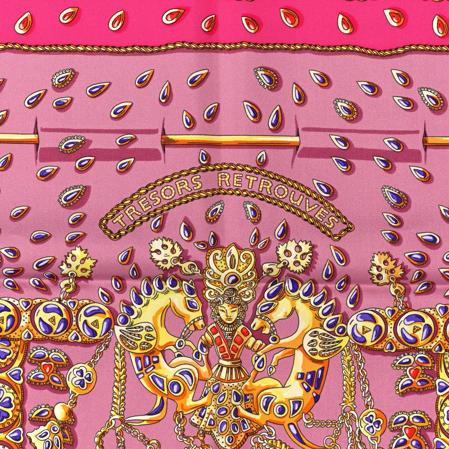 Hermes Silk Tresors Retrouves Scarf 90 4 of 4