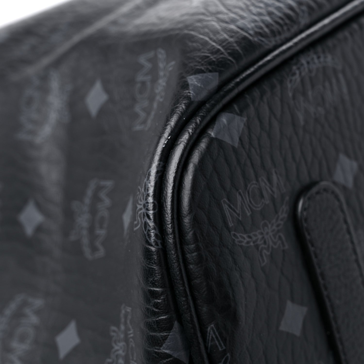 MCM Visetos Large Liz Reversible Shopper Tote Black 9 of 15