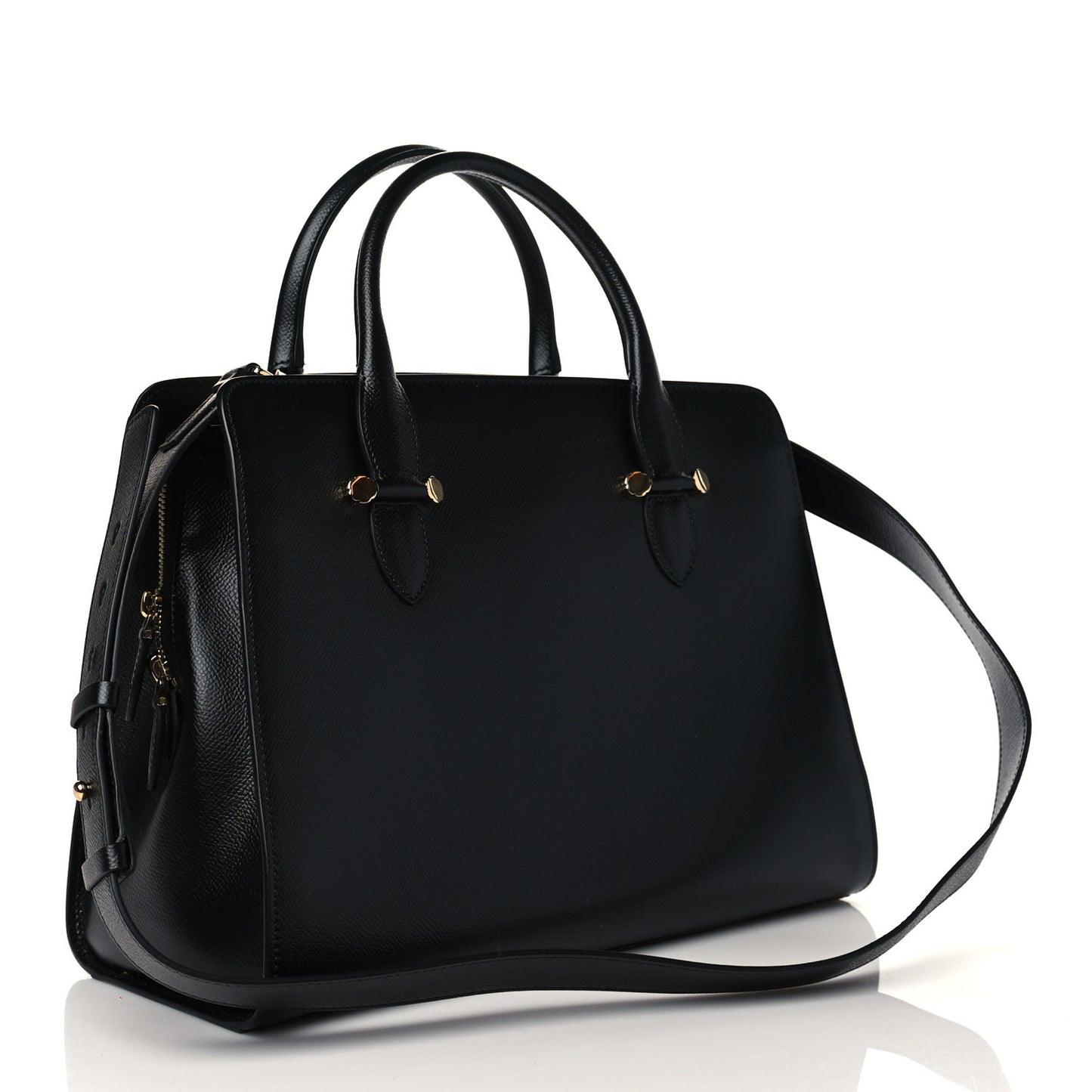 Hammered Calfskin Today Satchel Black