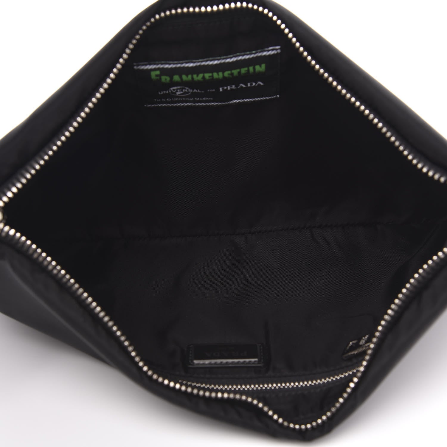 Prada X UNIVERSAL STUDIOS Tessuto Nylon Frankenstein Heart Pouch Black Smeraldo 5 of 10