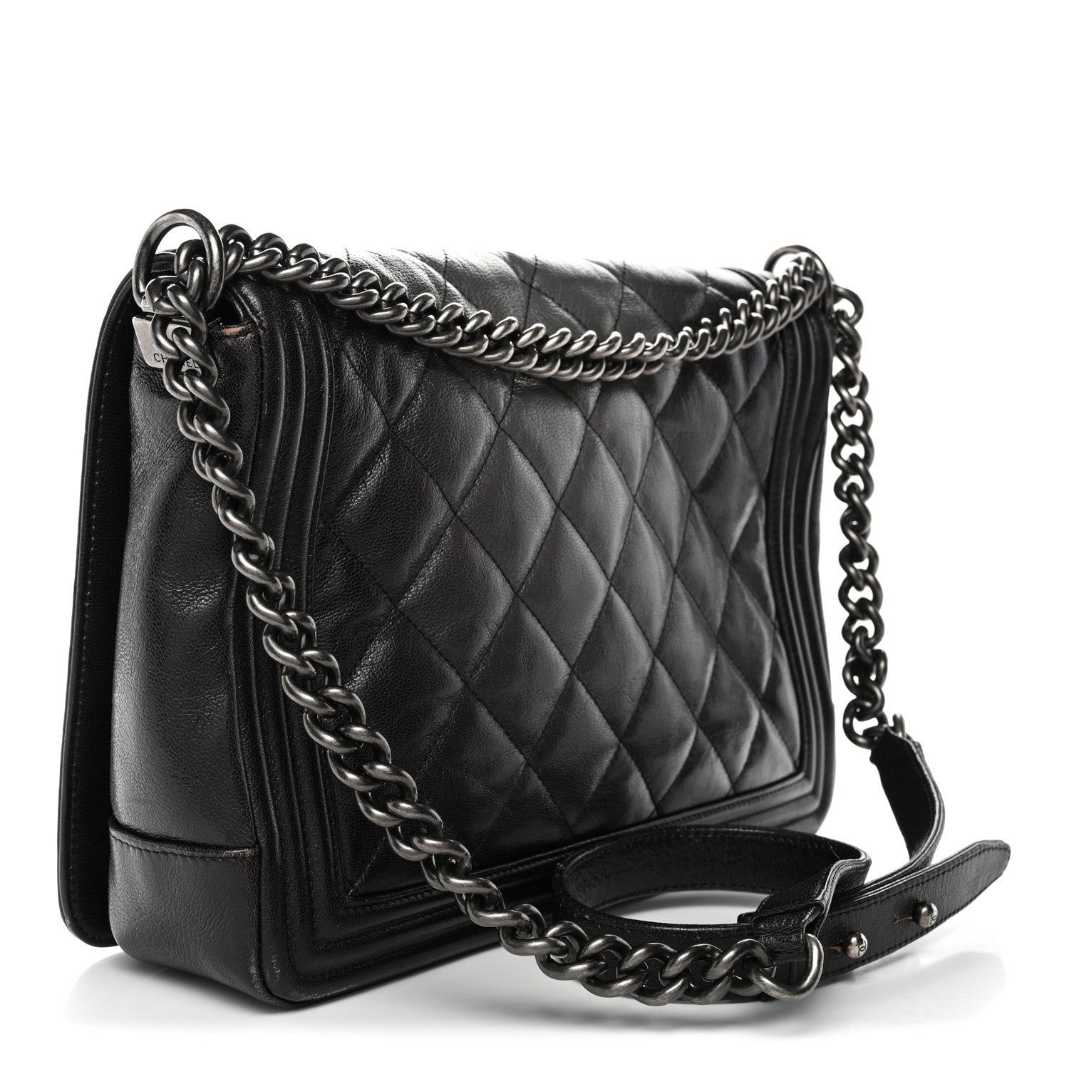 Chanel Goatskin Ombre Faded Quilted Large Boy Flap Grey 3 of 16