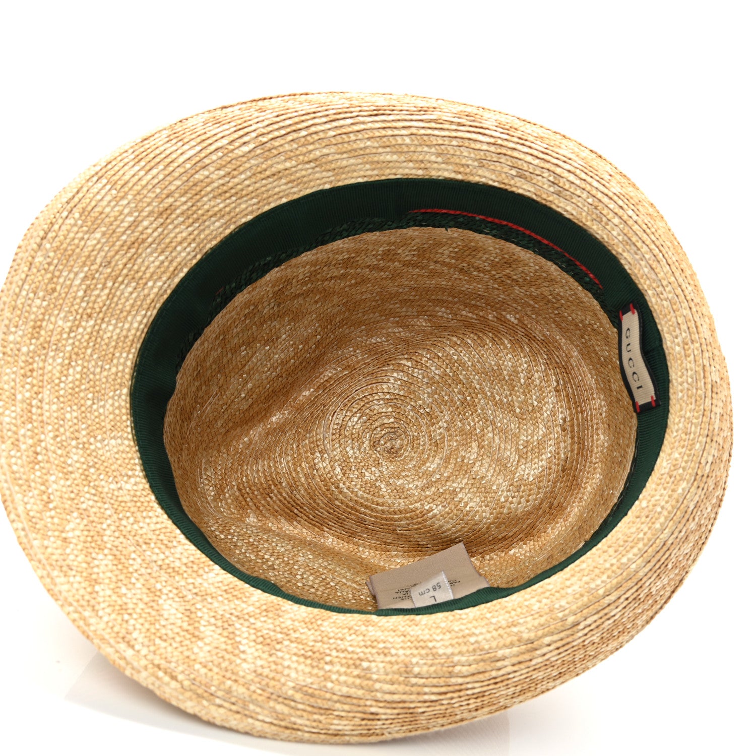 Gucci Abaca Straw Web Fedora Hat L 7 of 9