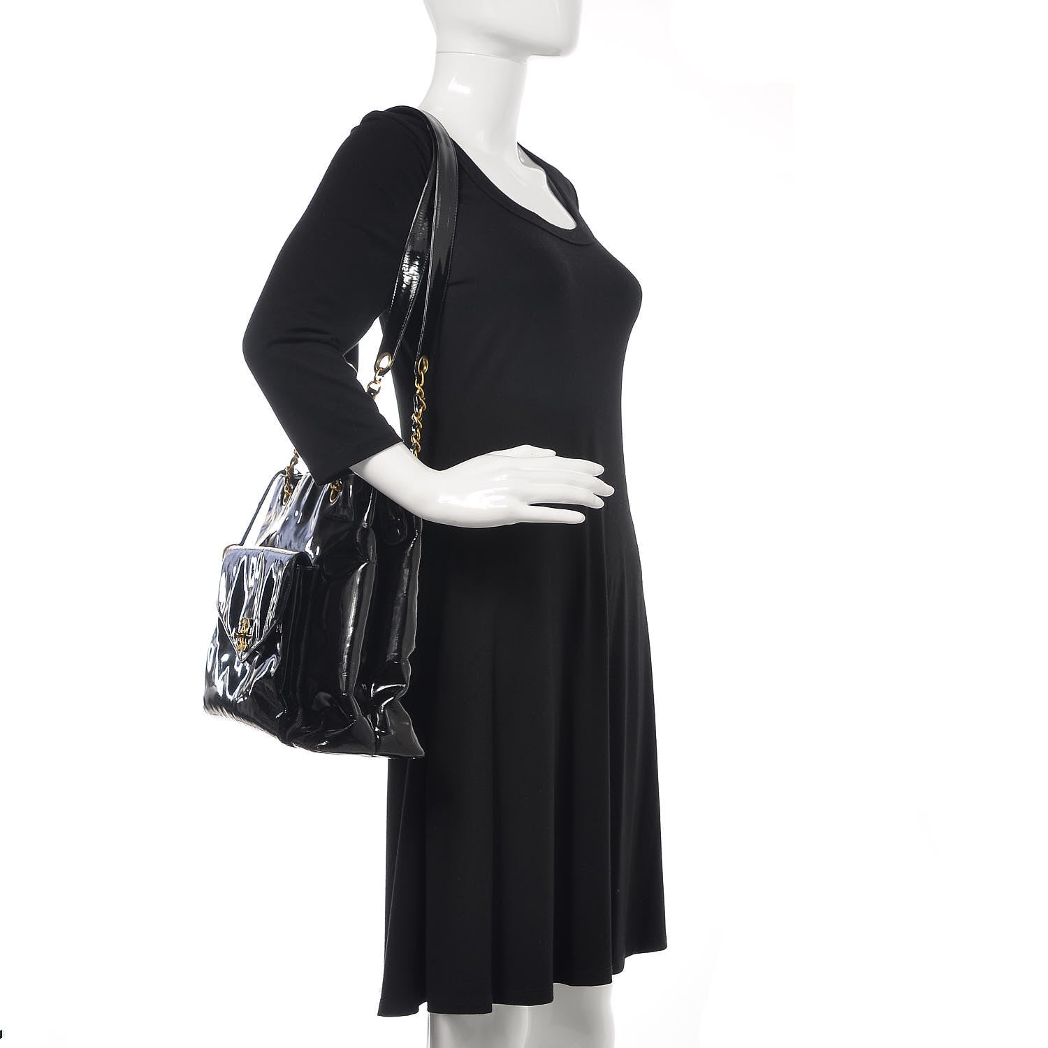 Chanel Patent Flap Shoulder Bag Black 2 of 24
