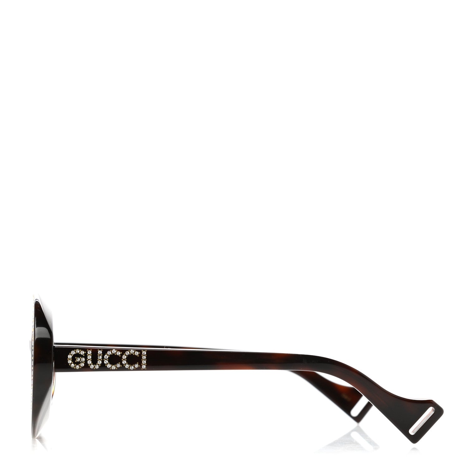 Gucci Acetate Crystal Round Sunglasses GG0618S Tortoiseshell 3 of 8