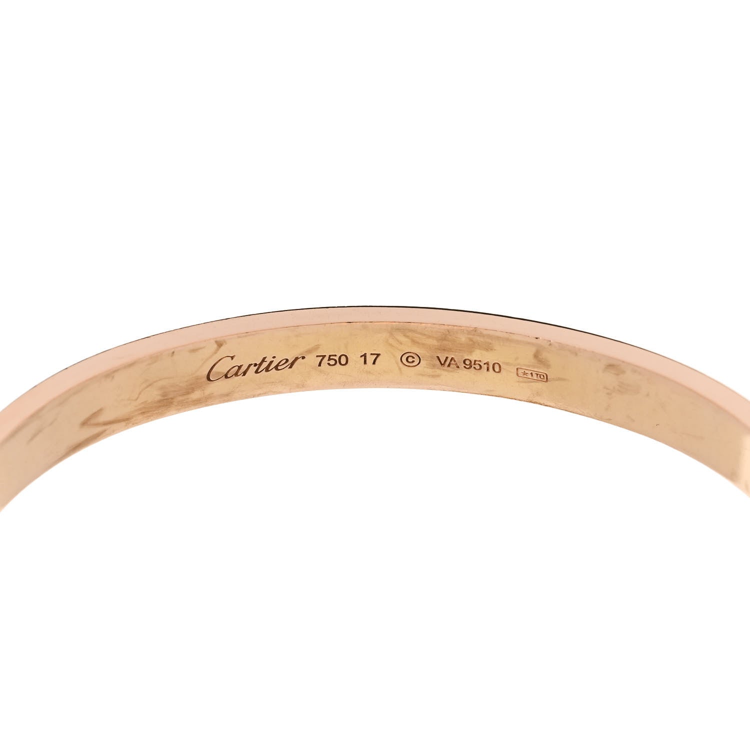 Cartier 18K Pink Gold LOVE Bracelet 17 6 of 8