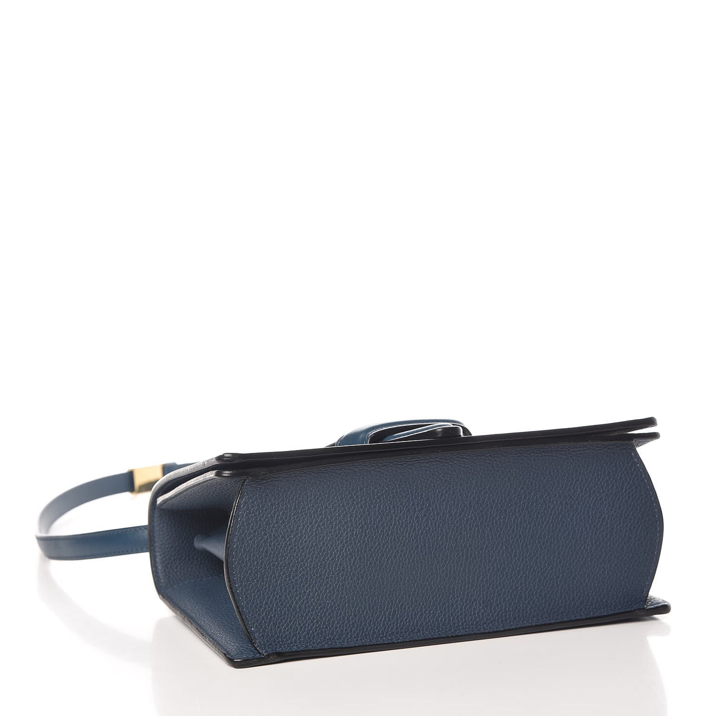 Grained Calfskin Medium Barcelona Shoulder Bag Indigo