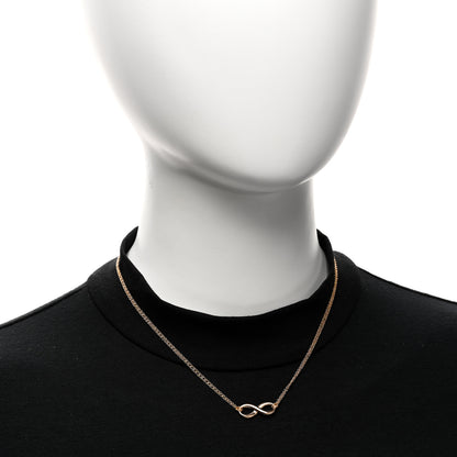 Tiffany 18K Rose Gold Infinity Double Chain Pendant Necklace 2 of 4