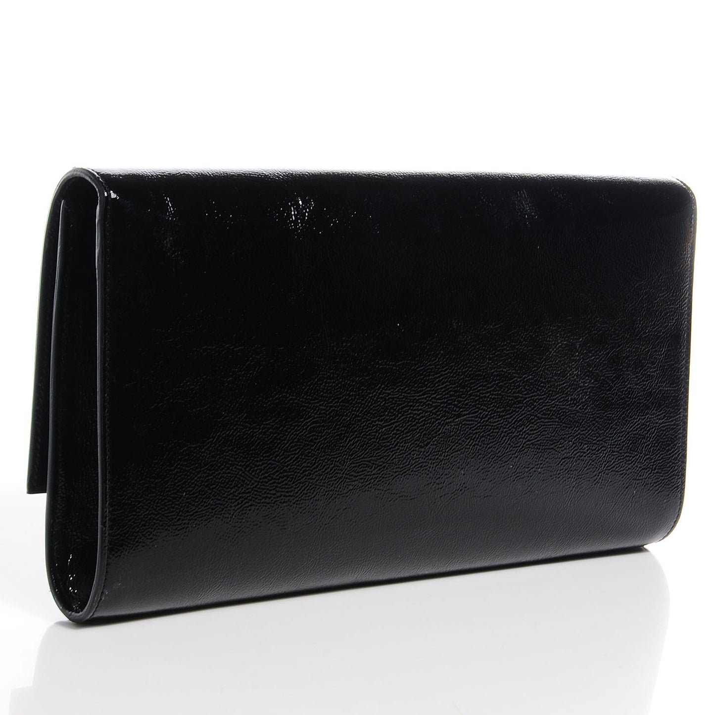 Textured Patent Monogram Large Belle De Jour Clutch Black