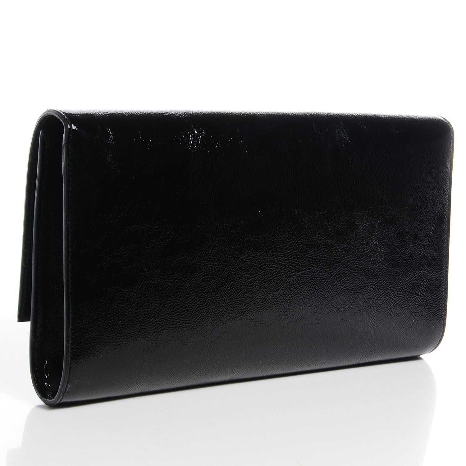 Saint Laurent Textured Patent Monogram Large Belle De Jour Clutch Black 3 of 7