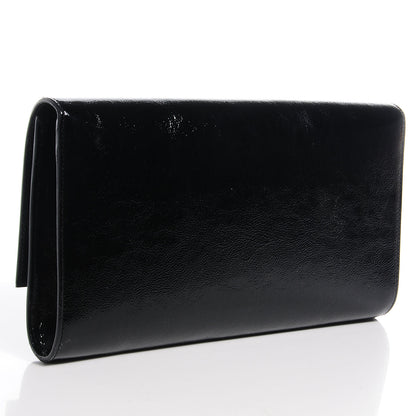 Saint Laurent Textured Patent Monogram Large Belle De Jour Clutch Black 3 of 7