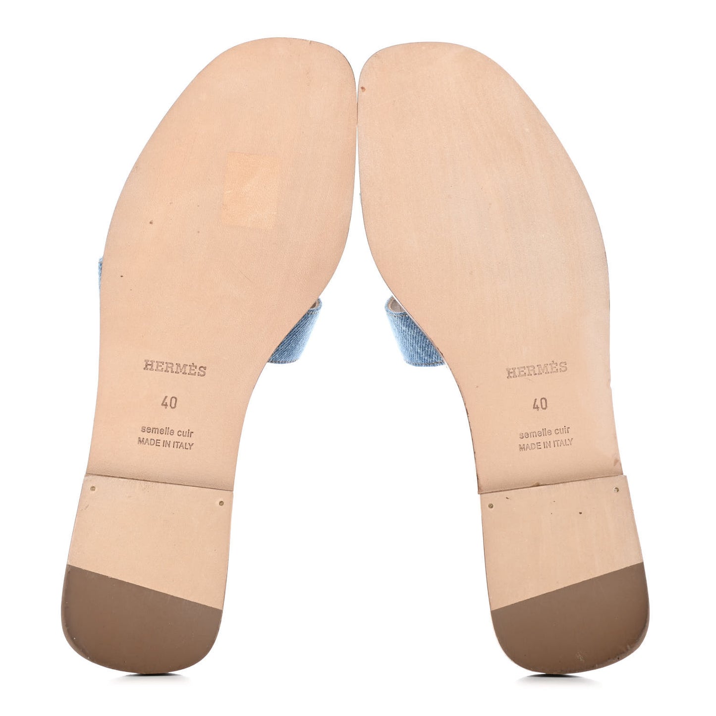 Denim Canvas Oran Sandals 40 Bleu Clair