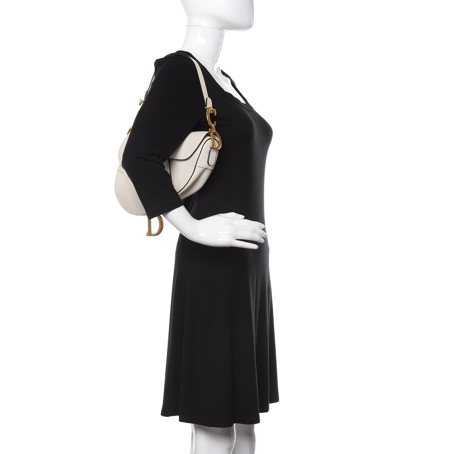 Christian Dior Grained Calfskin Saddle Bag White 2 of 15