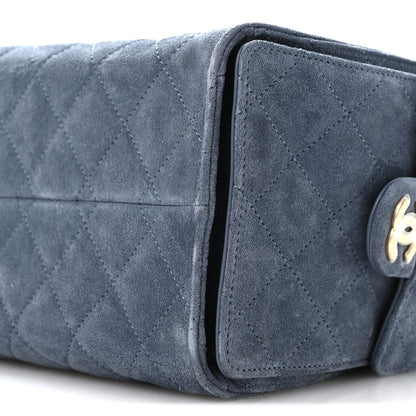 Chanel Suede Quilted Small Chanel 25 Handbag Blue 10 of 11