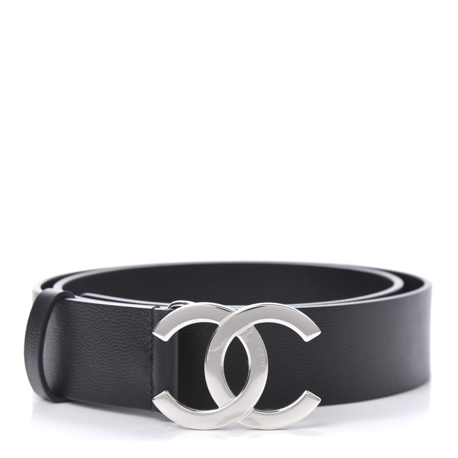 Chanel Caviar CC Logo Belt 80 Black 1 of 5