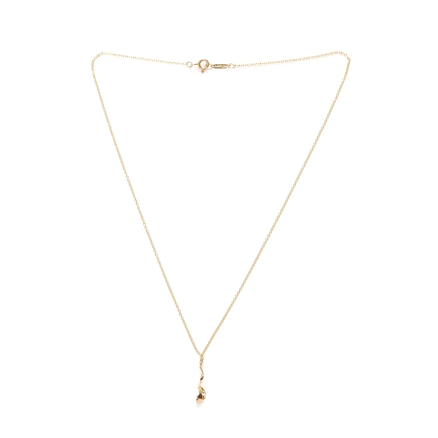 Tiffany 18K Yellow Gold Frank Gehry Orchid Pendant Necklace 3 of 5