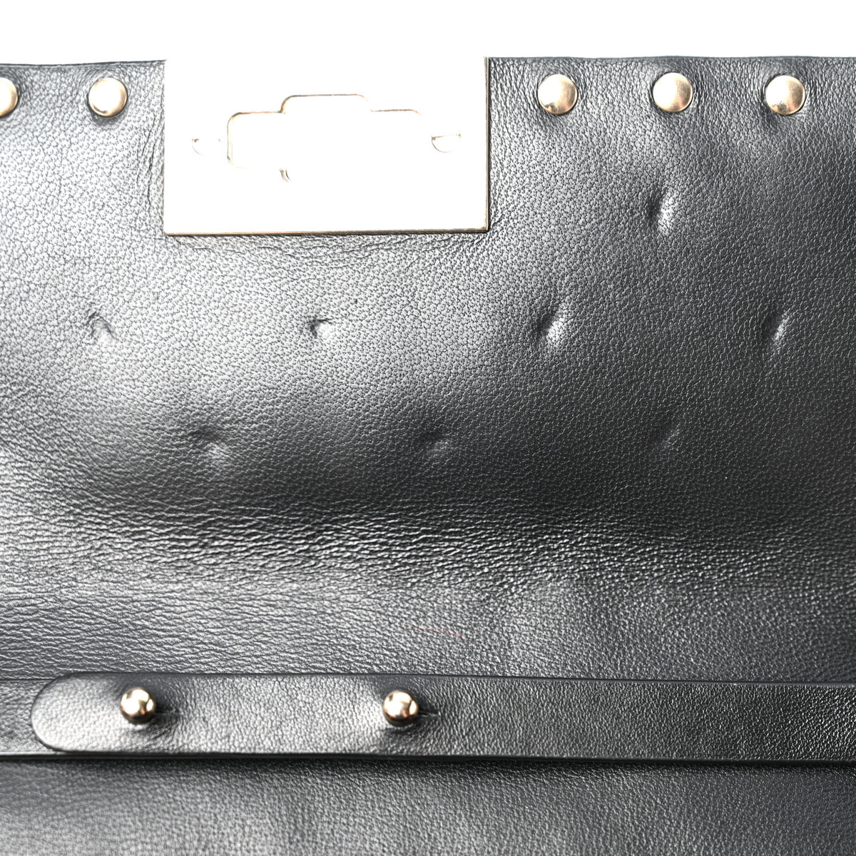 Valentino Garavani Lambskin Rockstud Spike Wallet on Chain Black 11 of 12