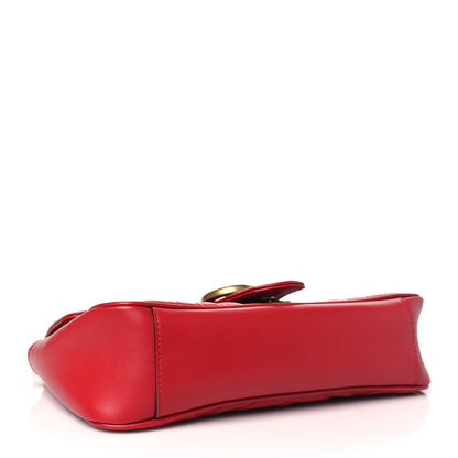 Gucci Calfskin Matelasse Small GG Marmont Shoulder Bag Hibiscus Red 4 of 10