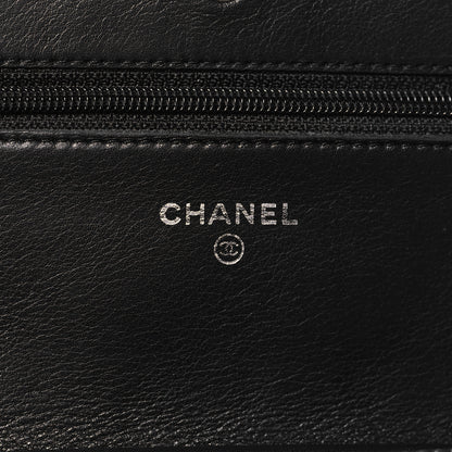Chanel Patent Quilted Wallet On Chain WOC Black 6 of 11