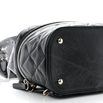 Chanel Crumpled Calfskin PVC Quilted Backpack Black 10 of 11