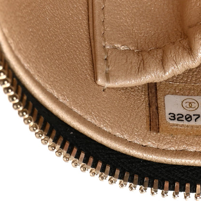 Chanel Lambskin Quilted Ruched Handle Vanity Case Black 6 of 9