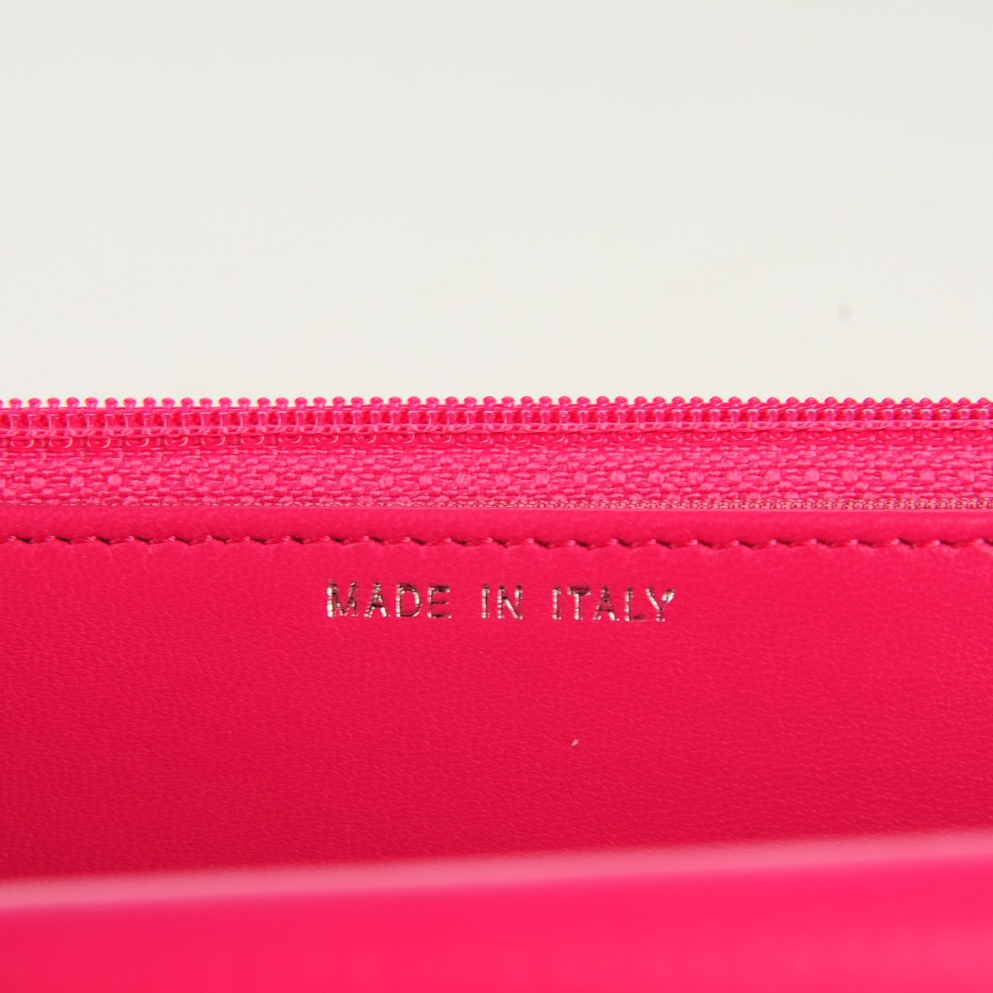 Lambskin Quilted Wallet On Chain WOC Dark Pink