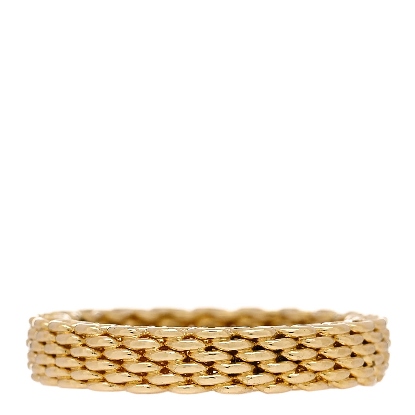 18K Yellow Gold Narrow Somerset Mesh Ring 49 4.75