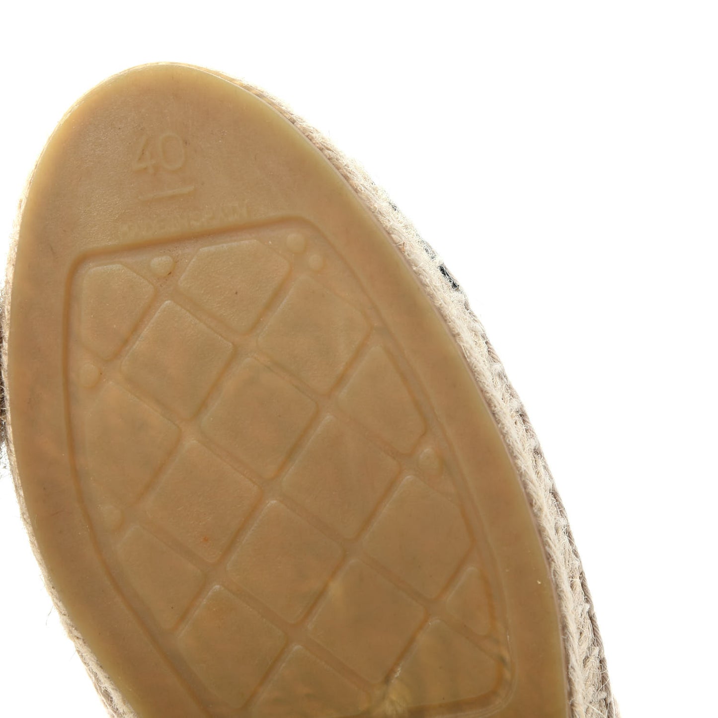 Knitted Wool Lambskin Chain CC Espadrilles 40 Beige