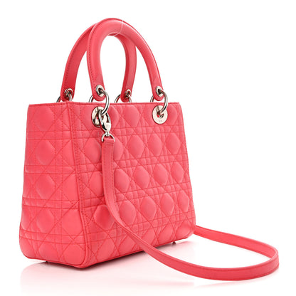 Christian Dior Lambskin Cannage Medium Lady Dior Pink 3 of 11