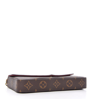 Louis Vuitton Monogram Pochette Felicie Chain Wallet Fuchsia 4 of 12