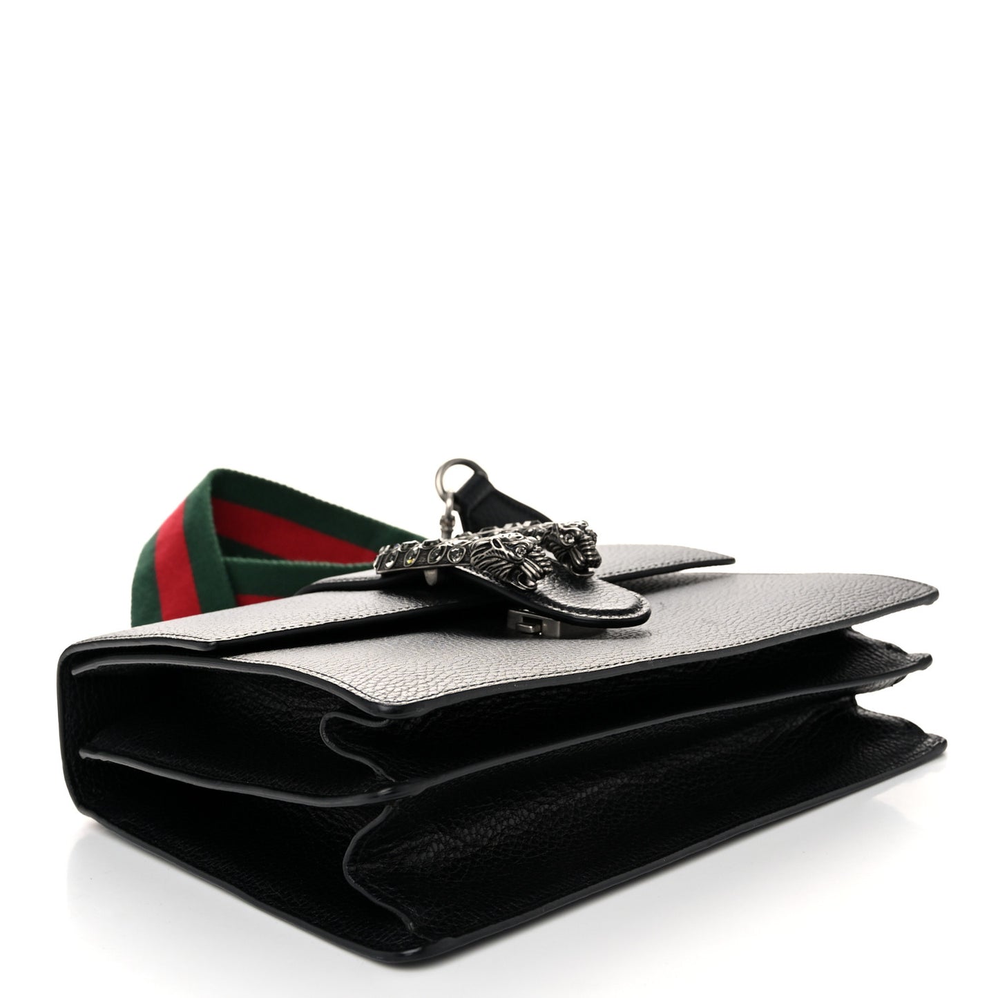Dollar Calfskin Crystal Web Medium Dionysus Bamboo Top Handle Bag   Black Black Diamond