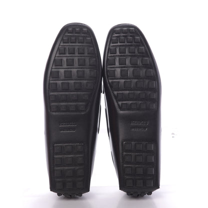 Hermes Calfskin Irving Driving Moccasin Loafers 37 Black 6 of 12