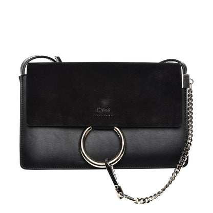 Chloe Suede Calfskin Small Faye Shoulder Bag Black 1 of 10