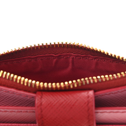 Prada Saffiano Metal Card Holder Fuoco Peonia 10 of 12