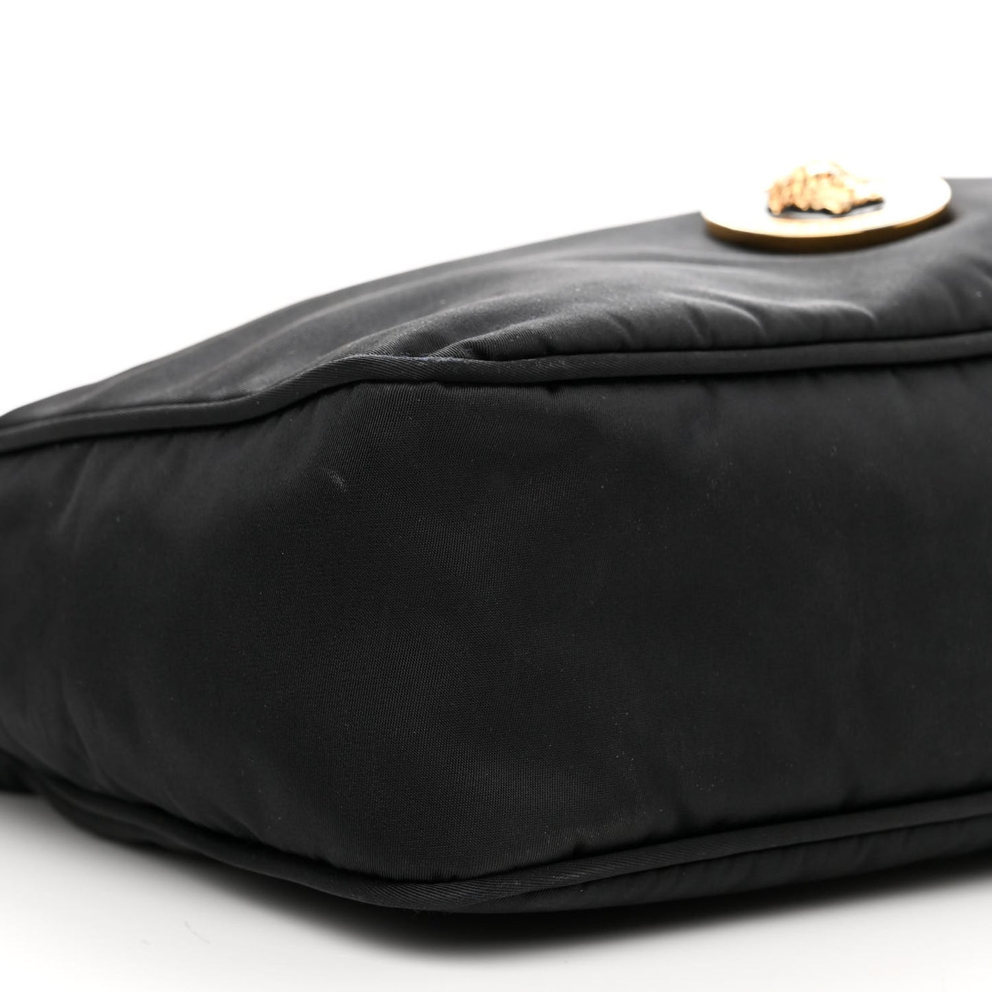 Nylon Medusa Shoulder Bag Black