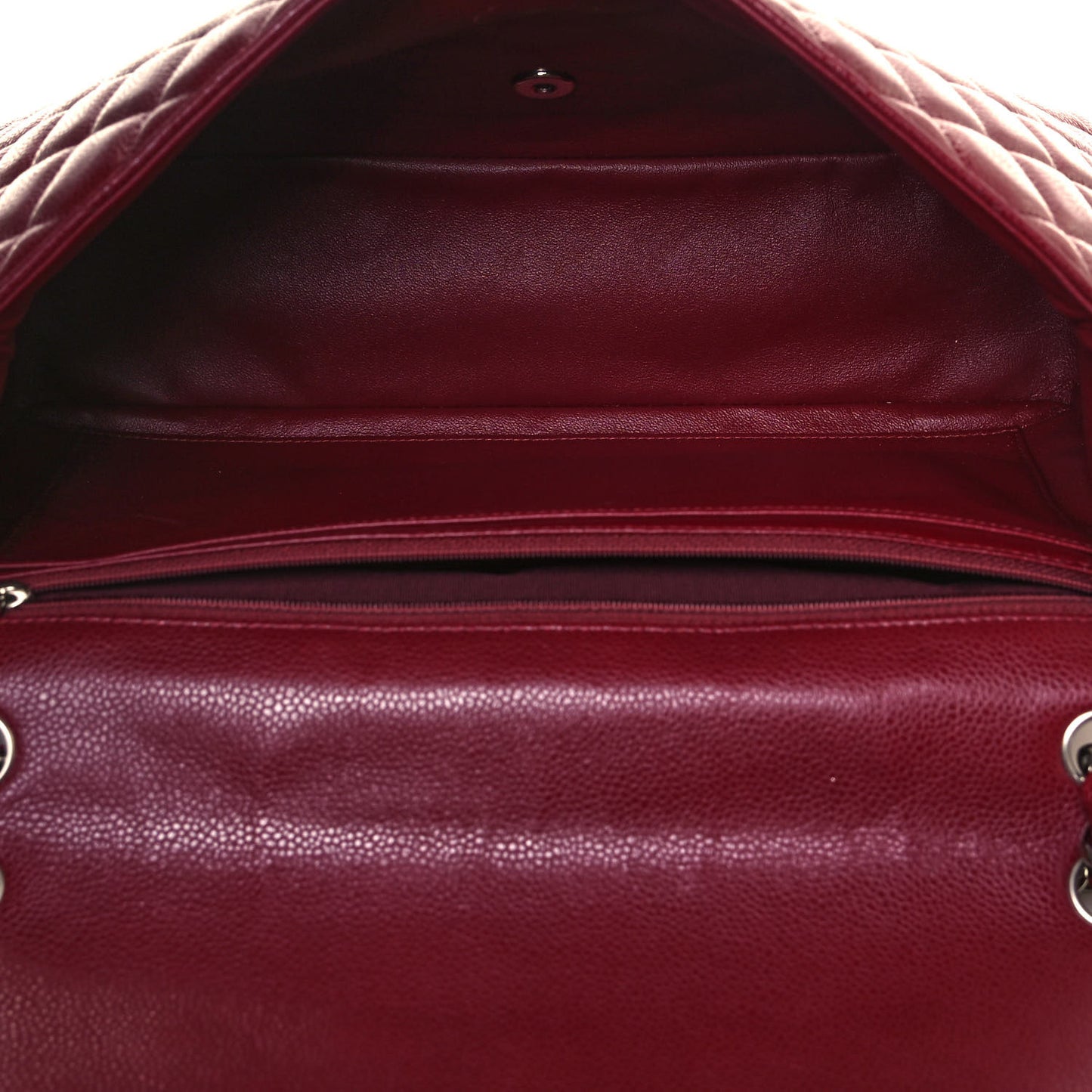 Caviar Quilted Maxi Single Flap Dark Red