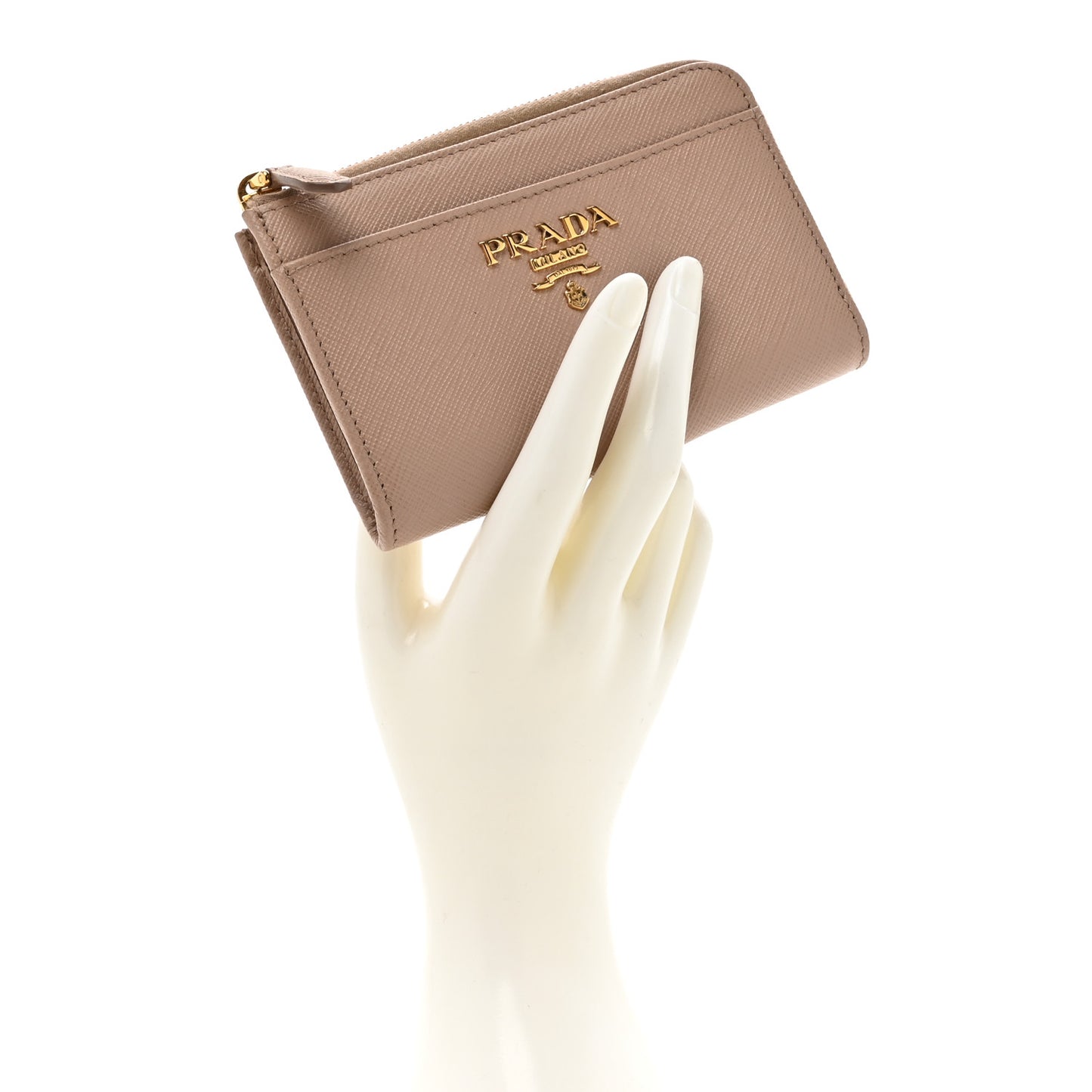 Saffiano Metal Zip Around Keychain Cipria