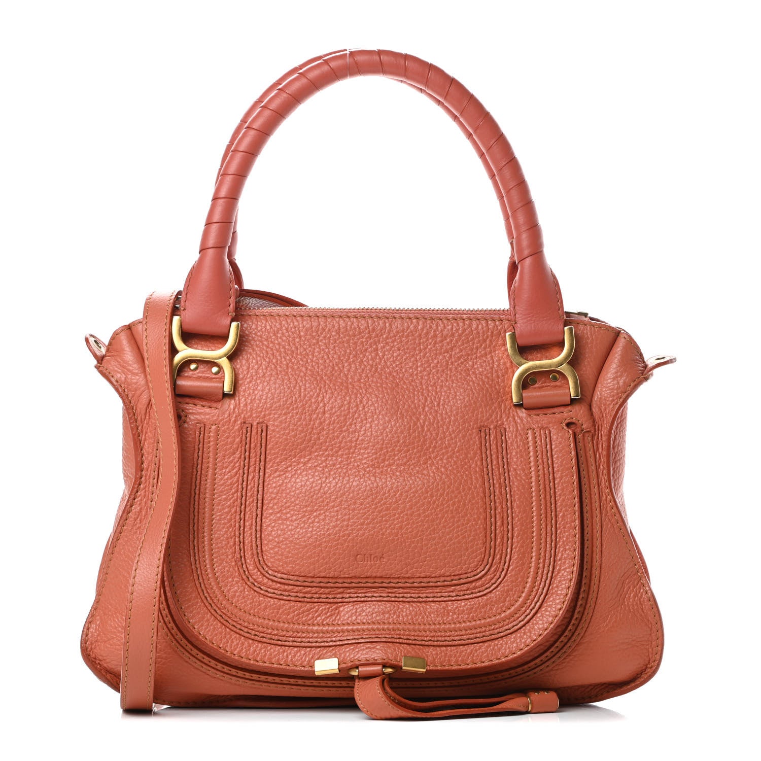 Chloe Calfskin Medium Marcie Satchel Coral 1 of 12