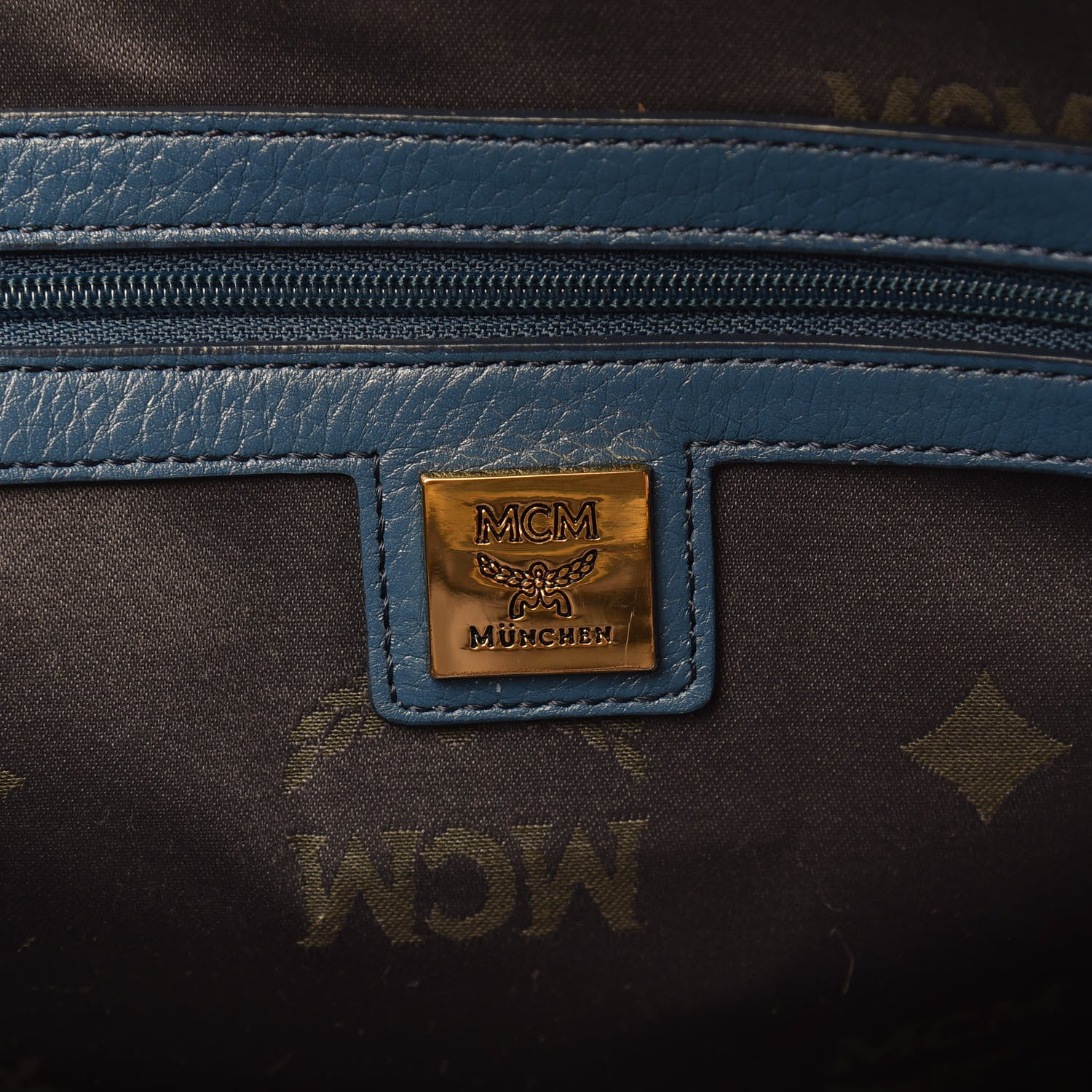MCM Visetos Studded Medium Stark M Backpack Blue 5 of 7