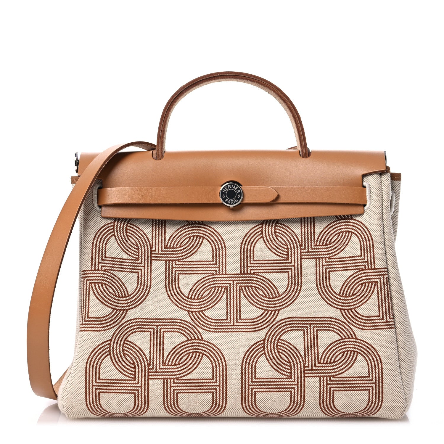 Hermes H Plume Canvas Vache Hunter Circuit 24 Herbag Zip Retourne 31 Naturel 1 of 13