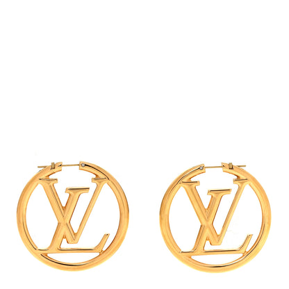 Louis Vuitton Metal Louise Hoop Earrings Gold Gold 1 of 6
