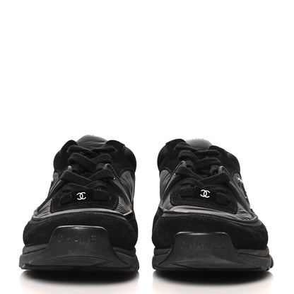 Chanel Fabric Calfskin Suede CC Sneakers 37 Black 3 of 9