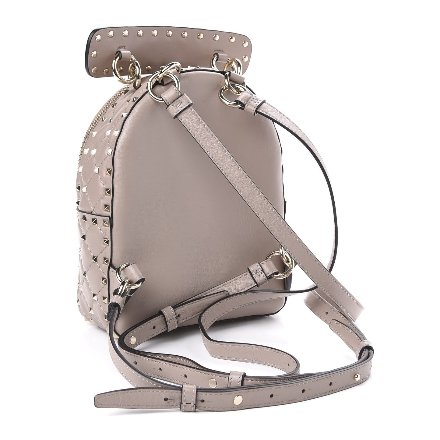 Nappa Quilted Mini Rockstud Spike Backpack Poudre