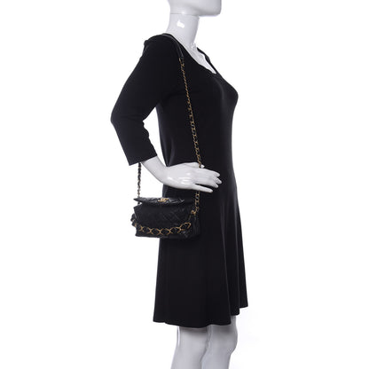 Chanel Crumpled Lambskin Quilted Small CC Links Shoulder Bag Black 2 of 10