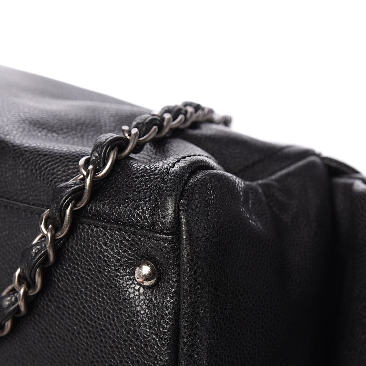 Chanel Glazed Caviar Quilted Mademoiselle Bowling Bag Black 12 of 13