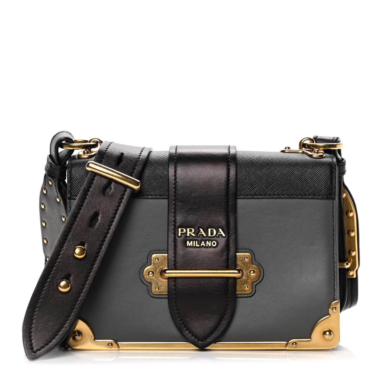 City Calfskin Saffiano Cahier Bag Mercurio Black