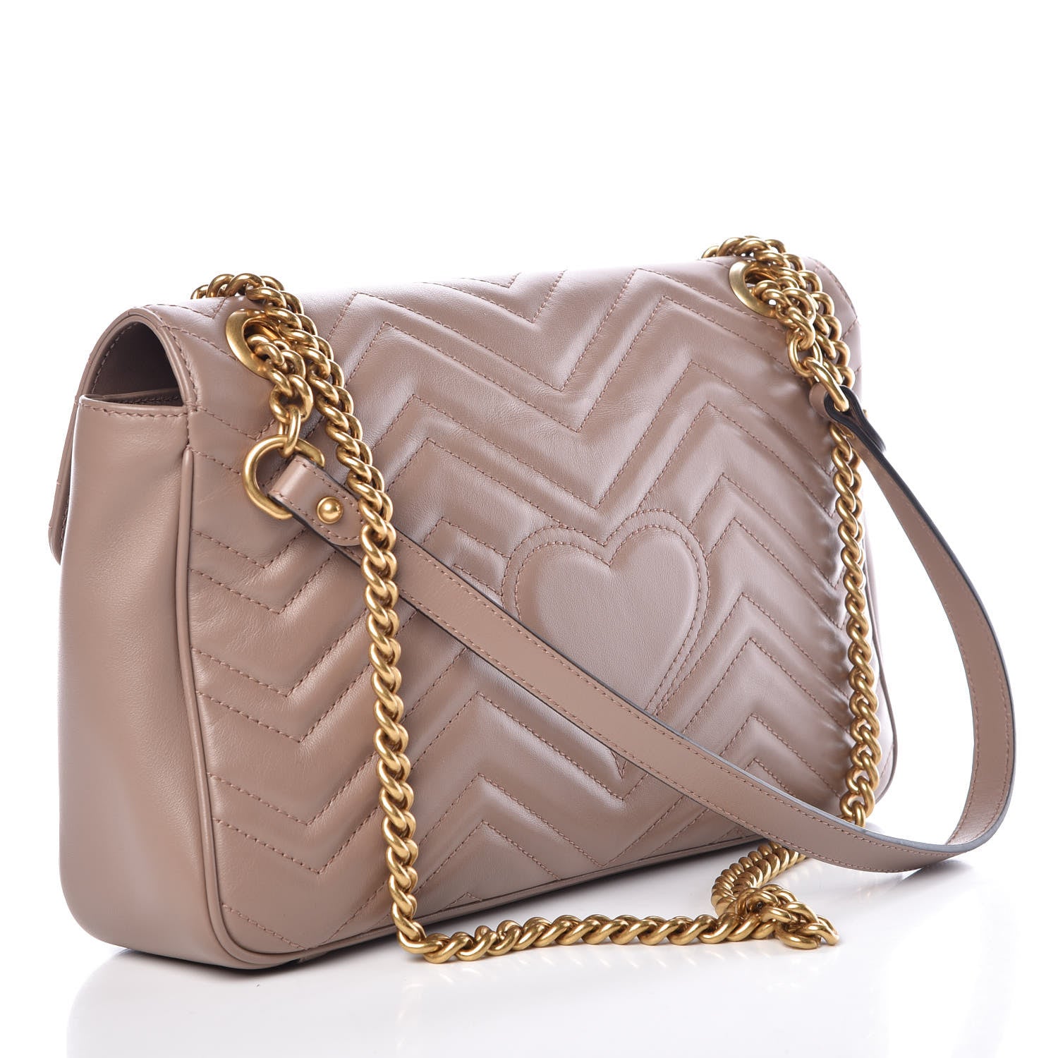 Gucci Calfskin Matelasse Medium GG Marmont Shoulder Bag Porcelain Rose 3 of 9