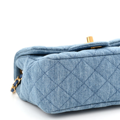 Chanel Denim Quilted Mini Pearl Crush Flap Blue 9 of 11